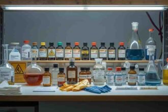 chemicals in a lab kit may potentially cause